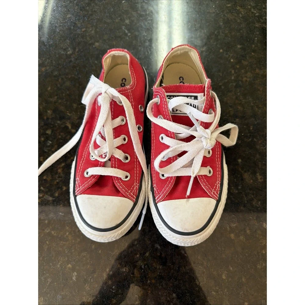 Converse Allstars‎ Kids Sz 13.5 Red Shoes Sneakers Tennis Shoes Old School 3J326